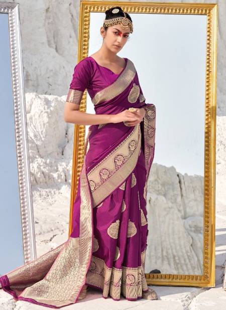 Light Purple Colour Heavy Festive Wear Designer Banarasi Soft Silk Saree Collection 7903